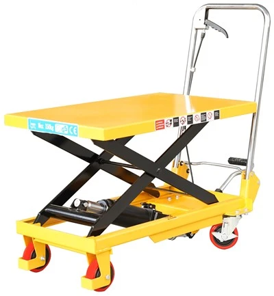 Tavolo elevatore manuale serie LM-TFZ con maniglia pieghevole